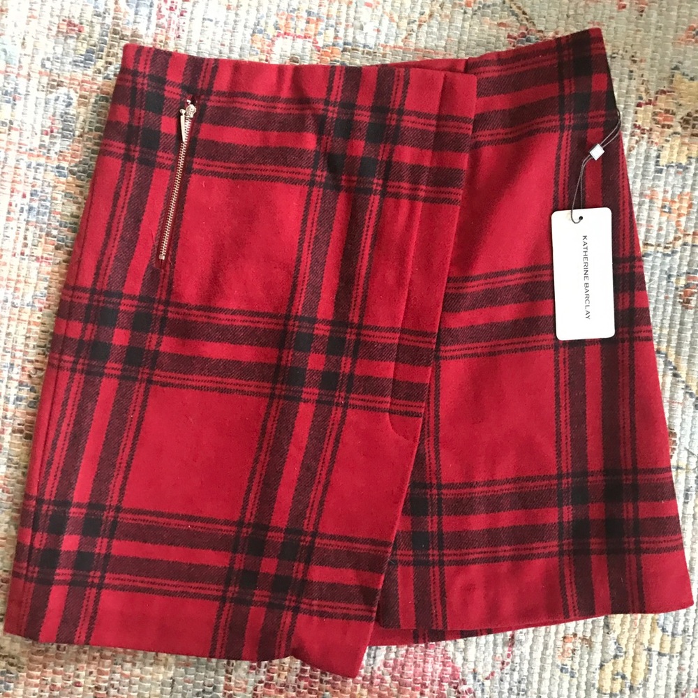 Red plaid skirt